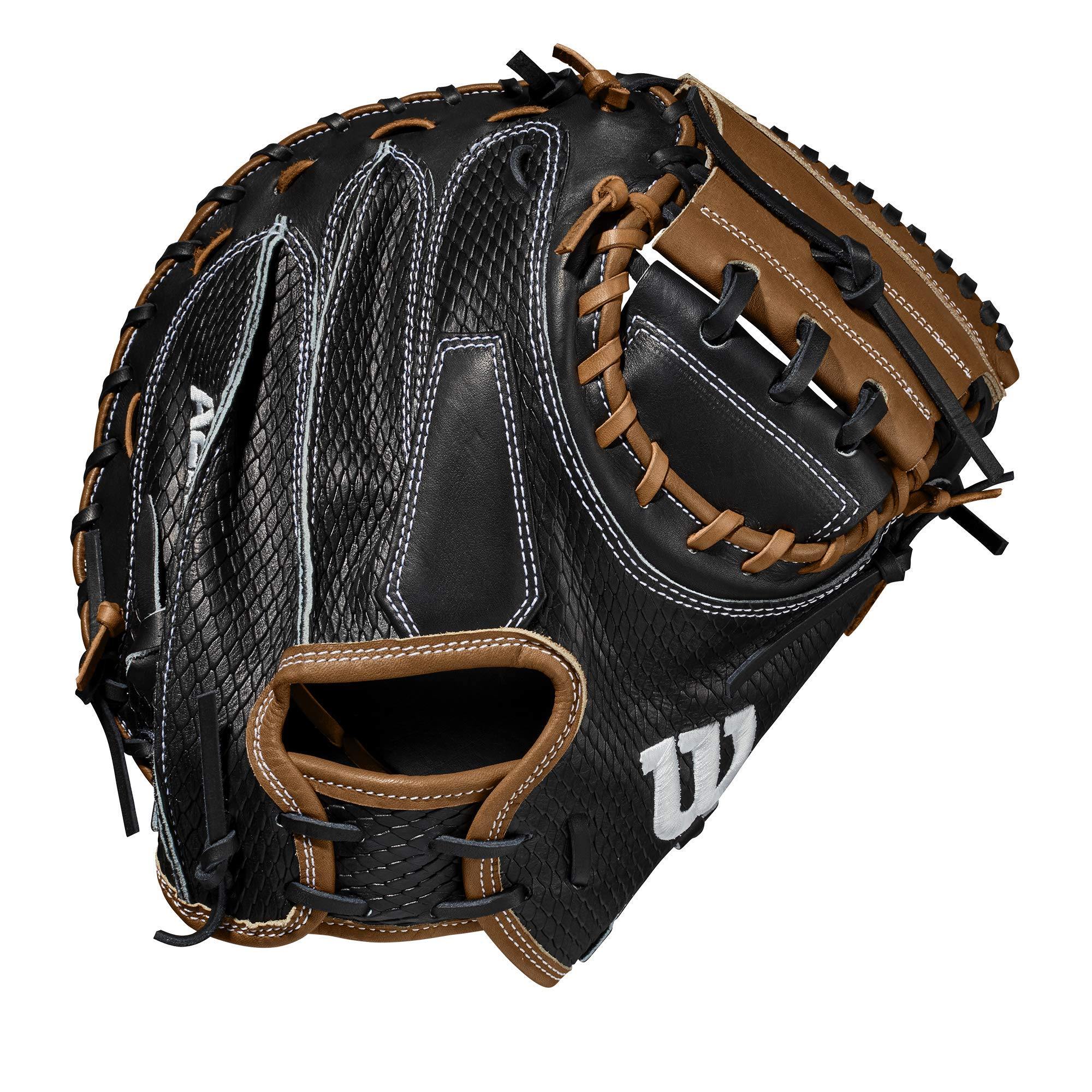 Wilson 2021 A2K M1D (CM) Right Hand Throw Baseball Glove - 33.5", Black Snakeskin/Saddle Tan - JOY2ESpree