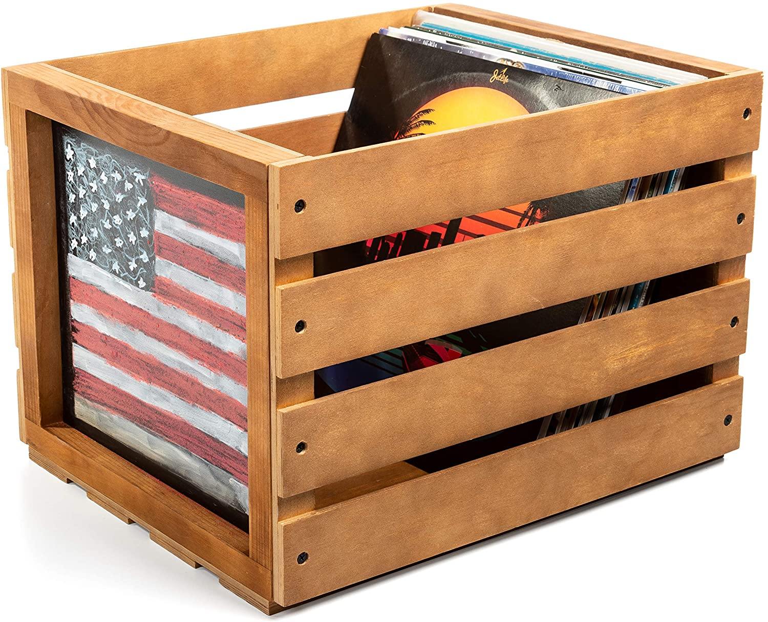 Chalkboard Vinyl Record Storage Crate (Matte Black) - JOY2ESpree