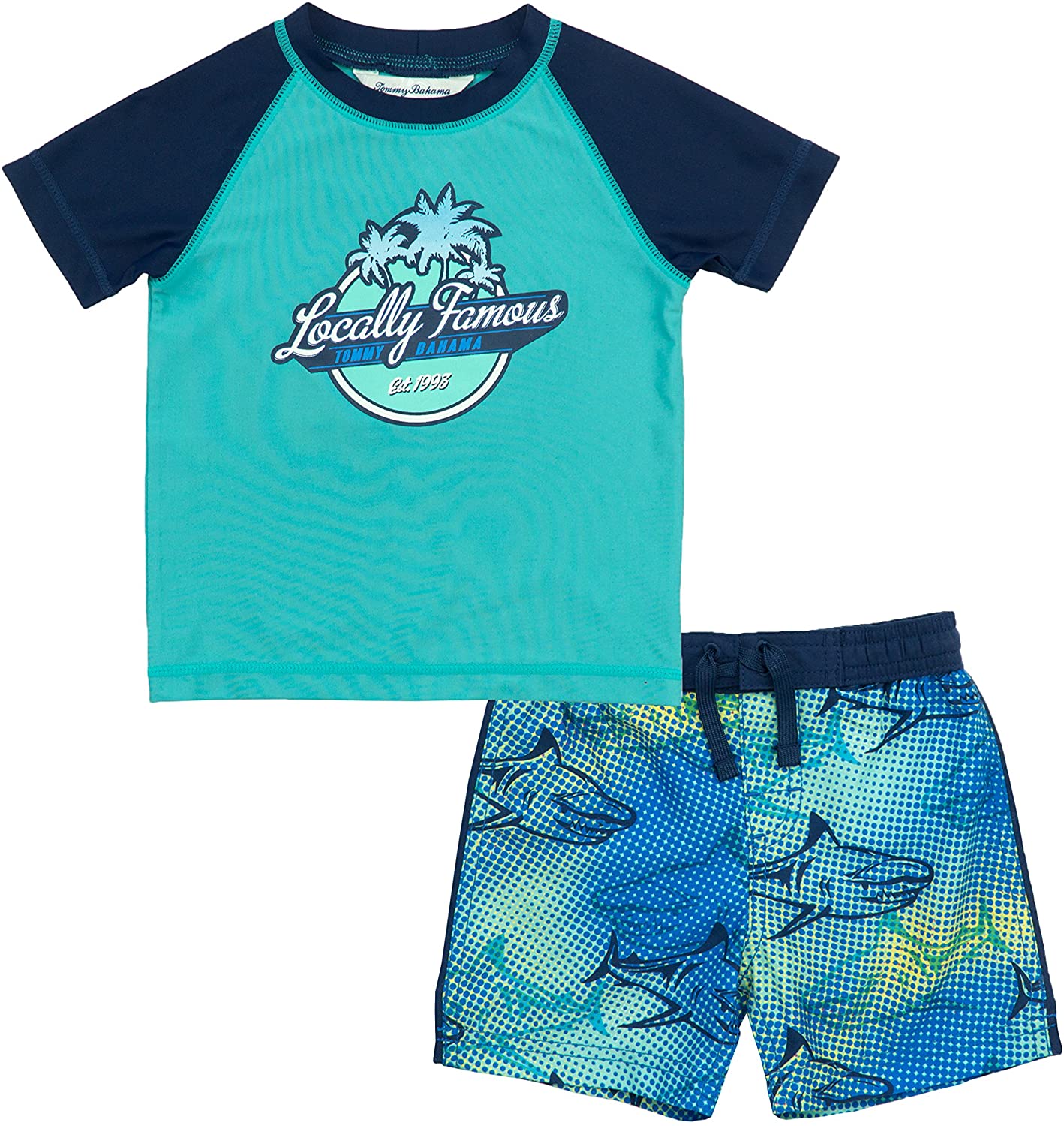 Tommy Bahama Boys' Rashguard and Trunks Swimsuit Set