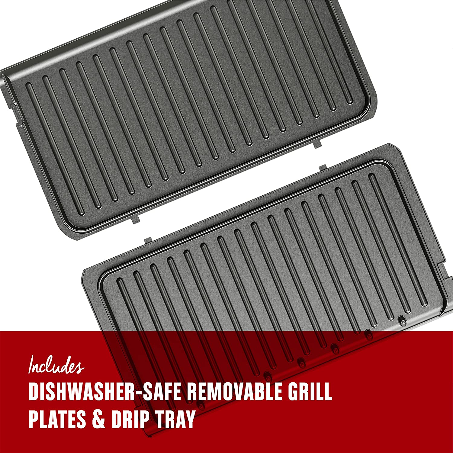 George Foreman Rapid Grill Series, 5-Serving Removable Plate Electric Indoor Grill and Panini Press, Black, RPGV3801BK - JOY2ESpree