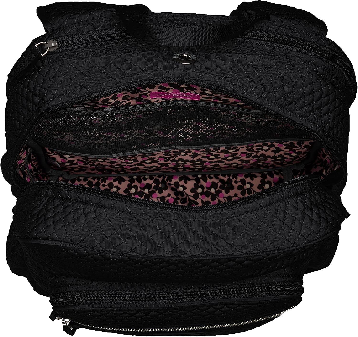 Vera Bradley Women's Microfiber Campus Backpack, Classic Navy, One Size