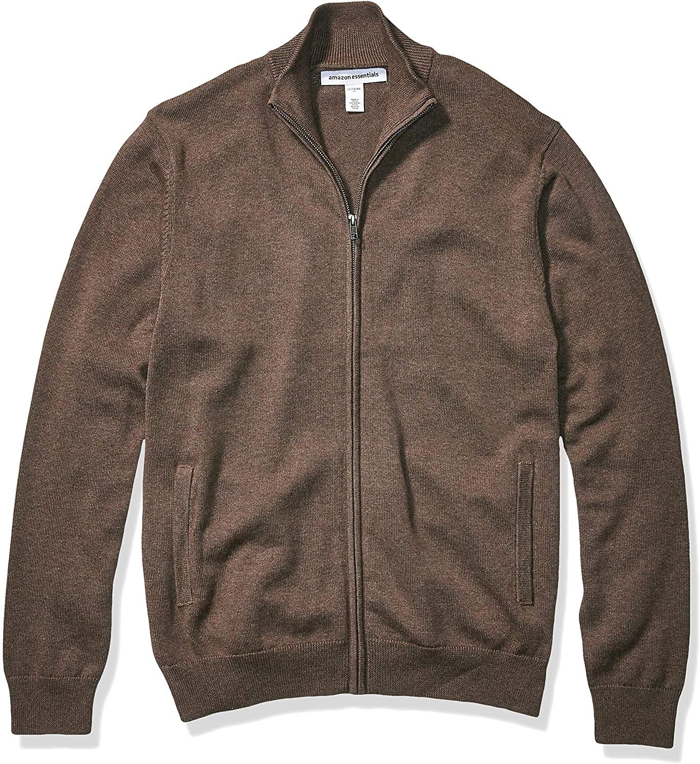 Amazon Essentials Men's Full-Zip Cotton Sweater