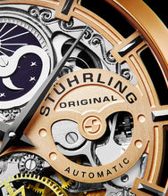 
                        
                          Muat gambar ke penampil Galeri, Stührling Original Mens Watch Stainless Steel Automatic, Skeleton Dial, Dual Time, AM/PM Sun Moon,Genuine Leather Strap 371 Watches for Men Series
                        
                      