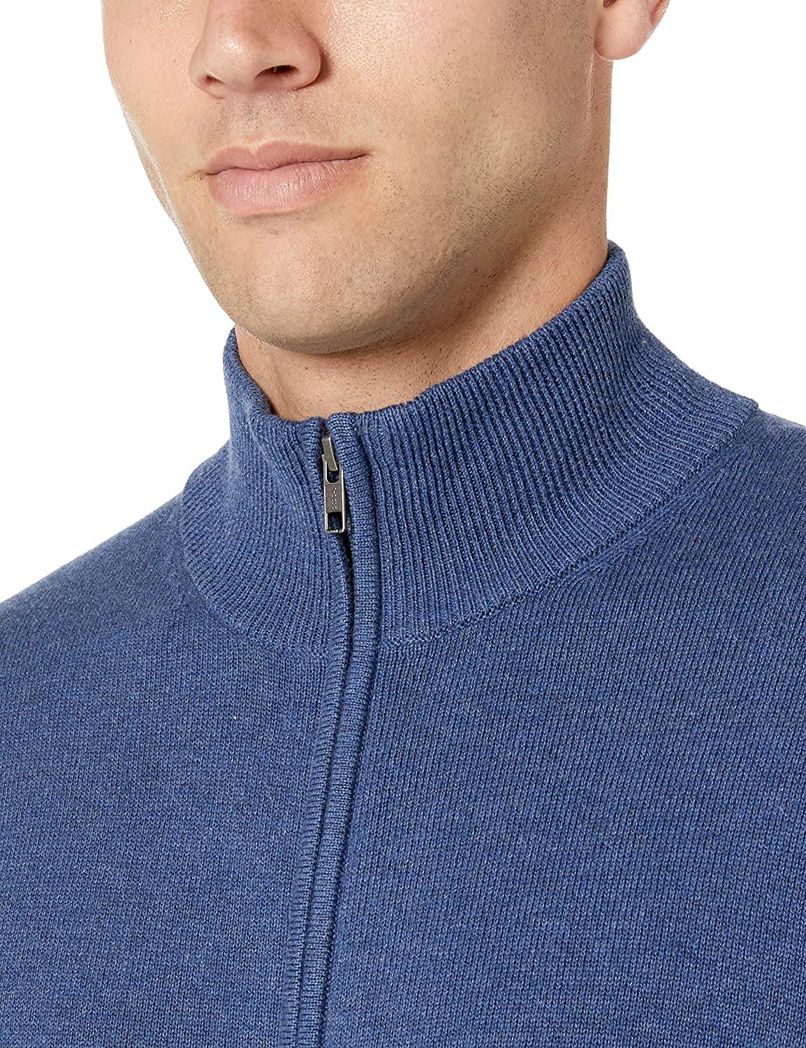 Amazon Essentials Men's Full-Zip Cotton Sweater