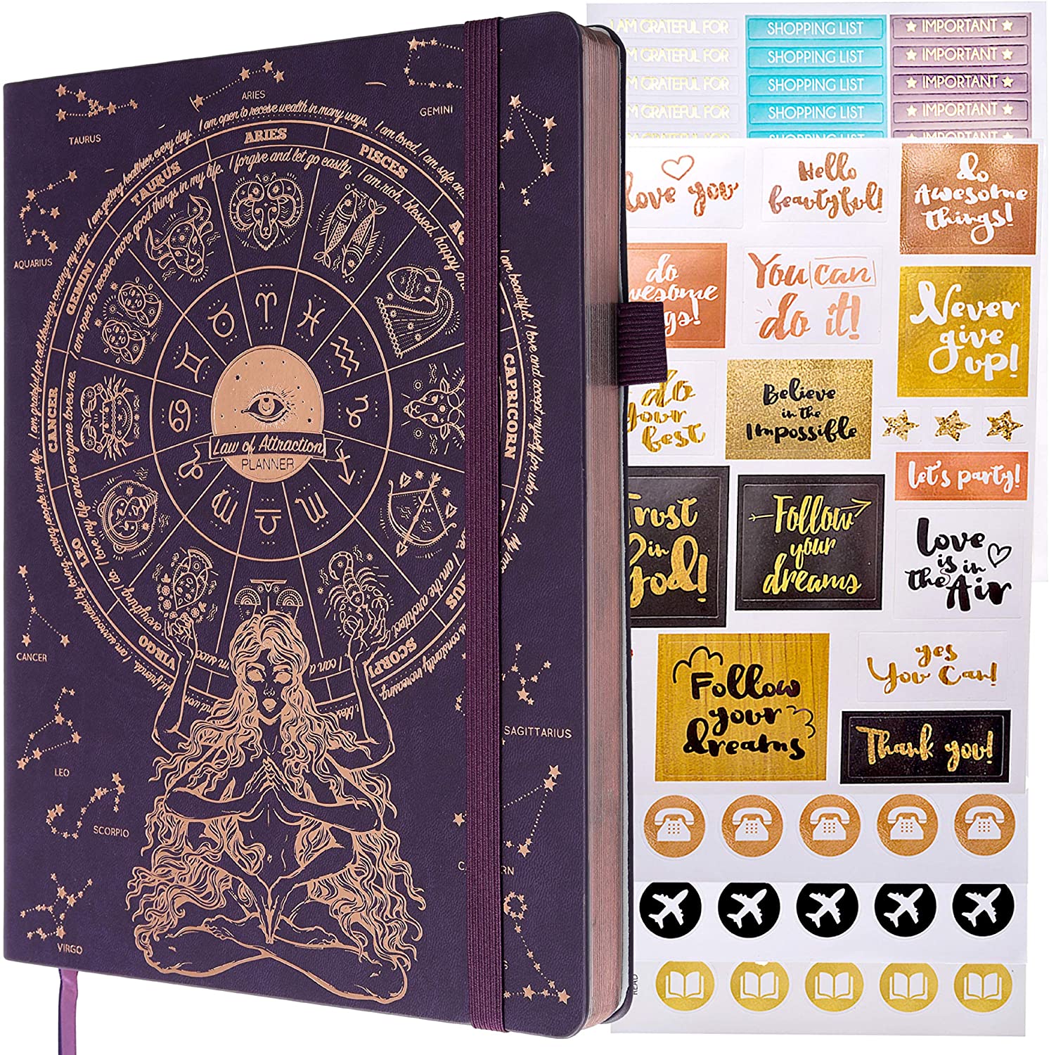 Law of Attraction Planner - Undated Deluxe Weekly, Monthly Planner