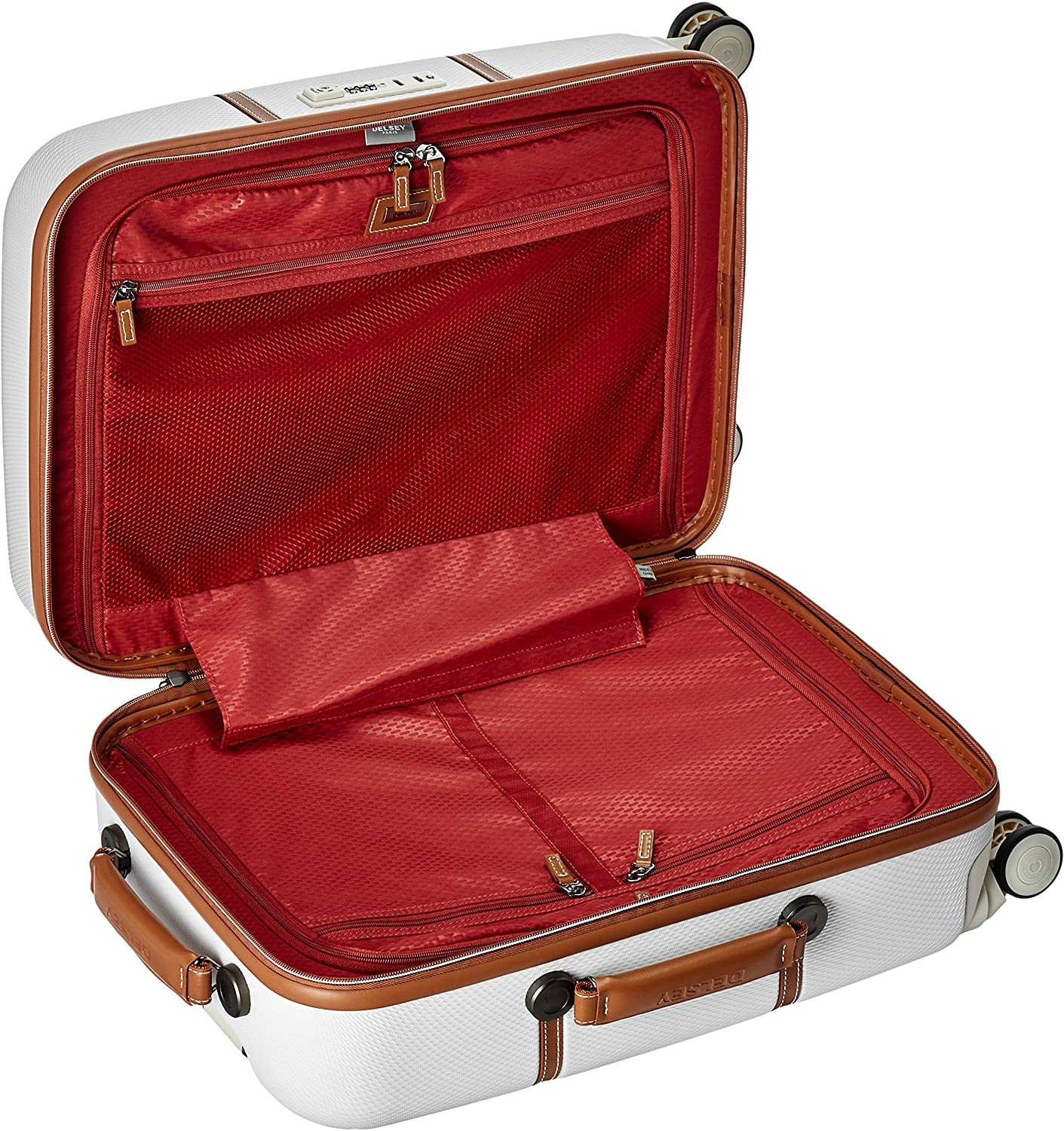 DELSEY Paris Chatelet Hardside Luggage with Spinner Wheels, Chocolate Brown, Checked-Large 28 Inch, with Brake