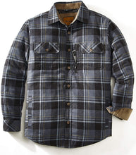
                        
                          画像をギャラリービューアに読み込む, Venado Men's Plaid Shirt Jacket -Long Sleeved Quilt Lined Brushed Flannel Rugged Shirt
                        
                      