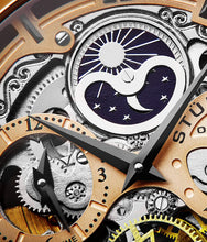 
                        
                          Muat gambar ke penampil Galeri, Stührling Original Mens Watch Stainless Steel Automatic, Skeleton Dial, Dual Time, AM/PM Sun Moon,Genuine Leather Strap 371 Watches for Men Series
                        
                      