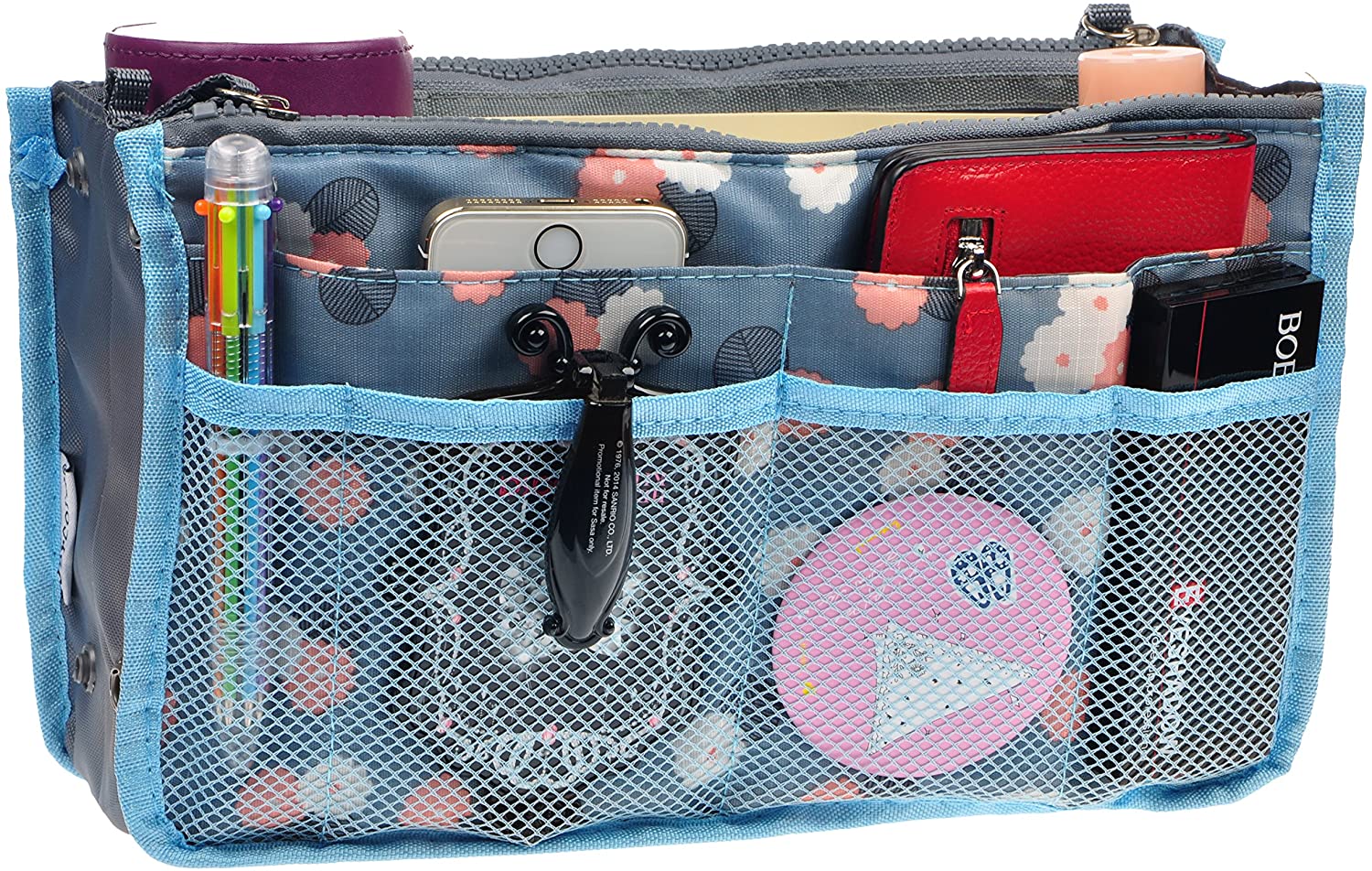 Vercord Purse Organizer Insert for Handbags Bag Organizers Inside Tote Pocketbook Women Nurse Nylon 13 Pockets Black Medium
