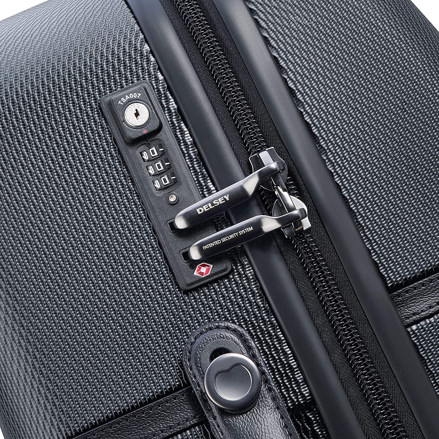 DELSEY Paris Chatelet Hardside Luggage with Spinner Wheels, Chocolate Brown, Checked-Large 28 Inch, with Brake