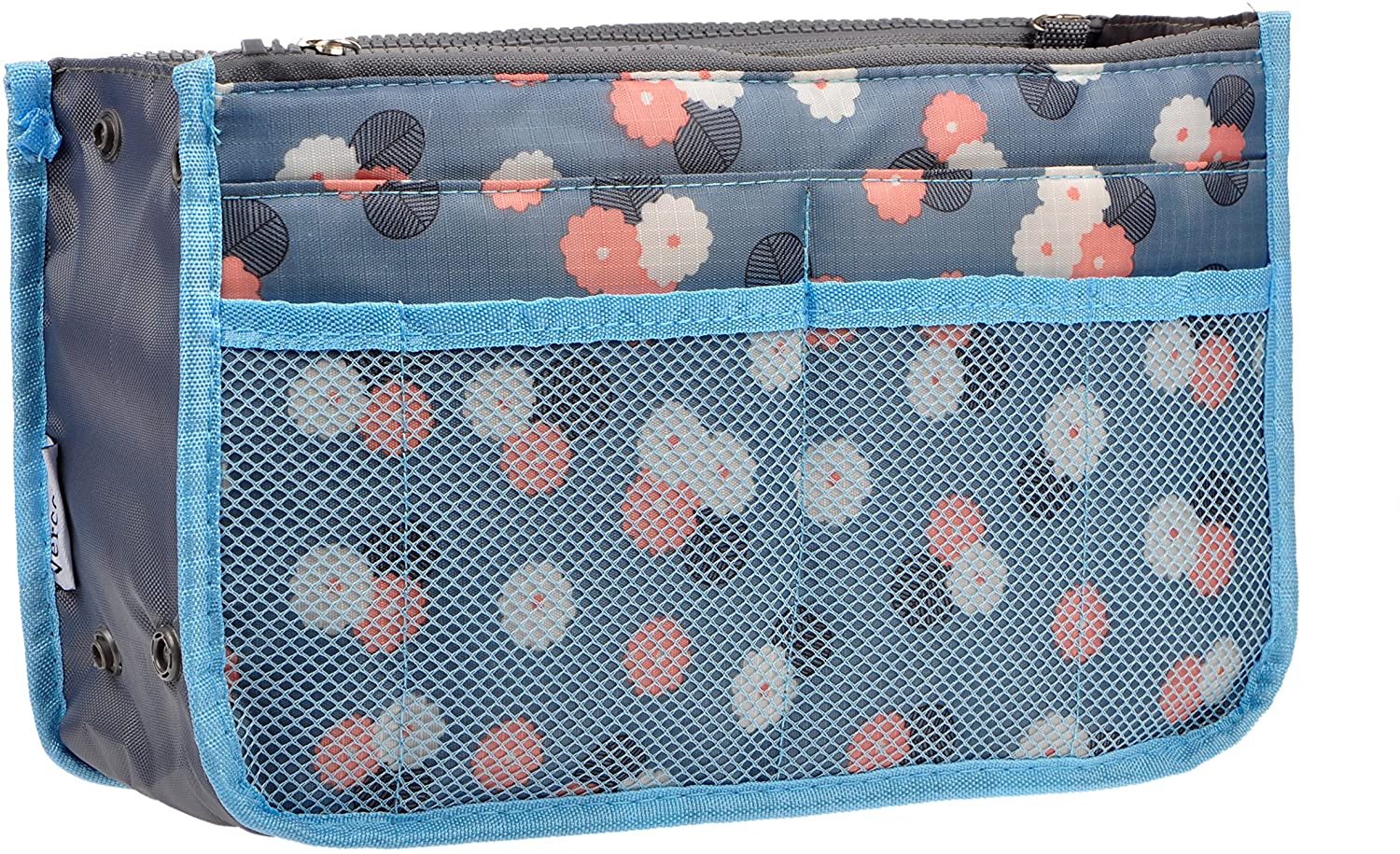 Vercord Purse Organizer Insert for Handbags Bag Organizers Inside Tote Pocketbook Women Nurse Nylon 13 Pockets Black Medium
