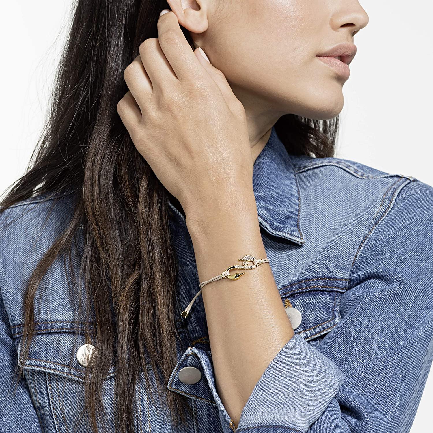 SWAROVSKI Women's Power Collection S Hook Swan Cord Band Crystal Bracelet Collection - JOY2ESpree