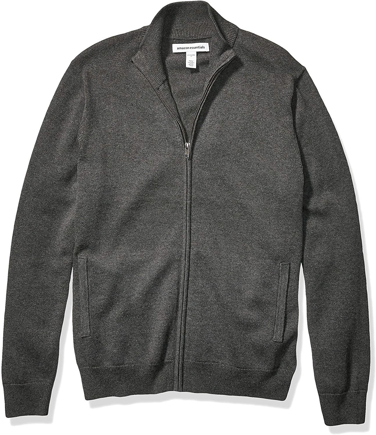 Amazon Essentials Men's Full-Zip Cotton Sweater