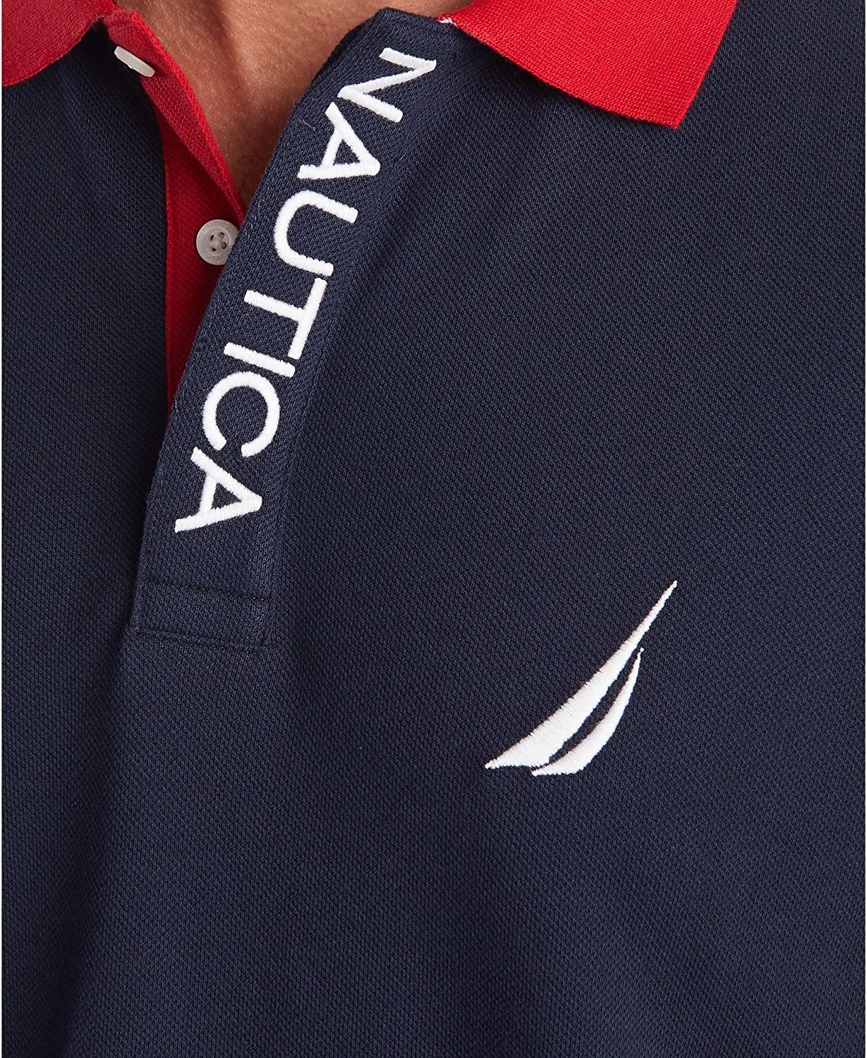 Nautica Men's Short Sleeve Color Block Performance Pique Polo Shirt - JOY2ESpree