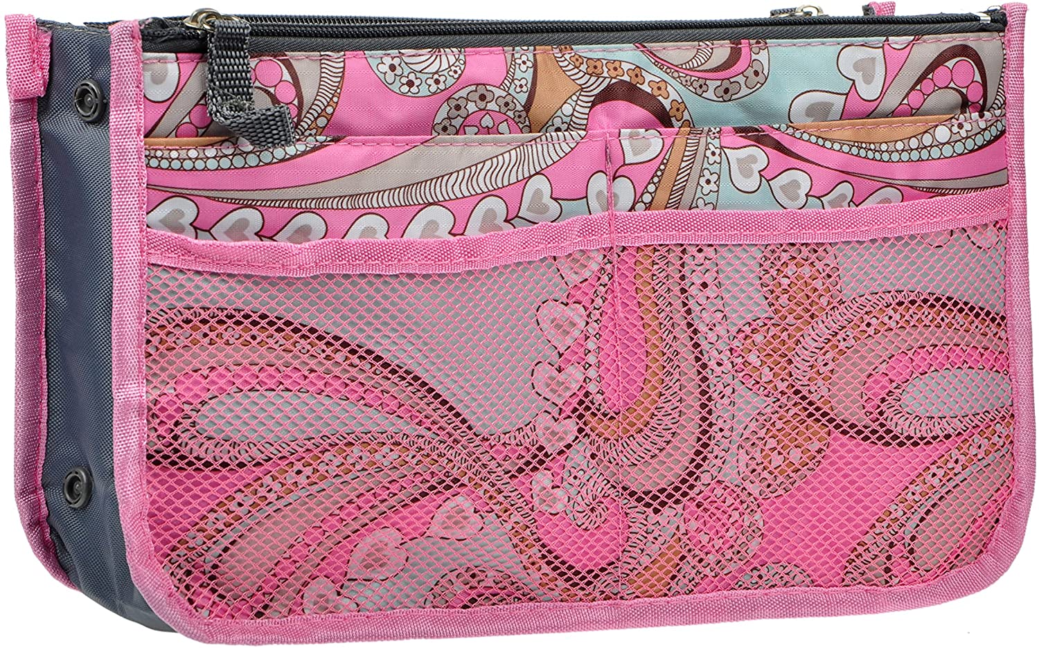 Vercord Purse Organizer Insert for Handbags Bag Organizers Inside Tote Pocketbook Women Nurse Nylon 13 Pockets Black Medium