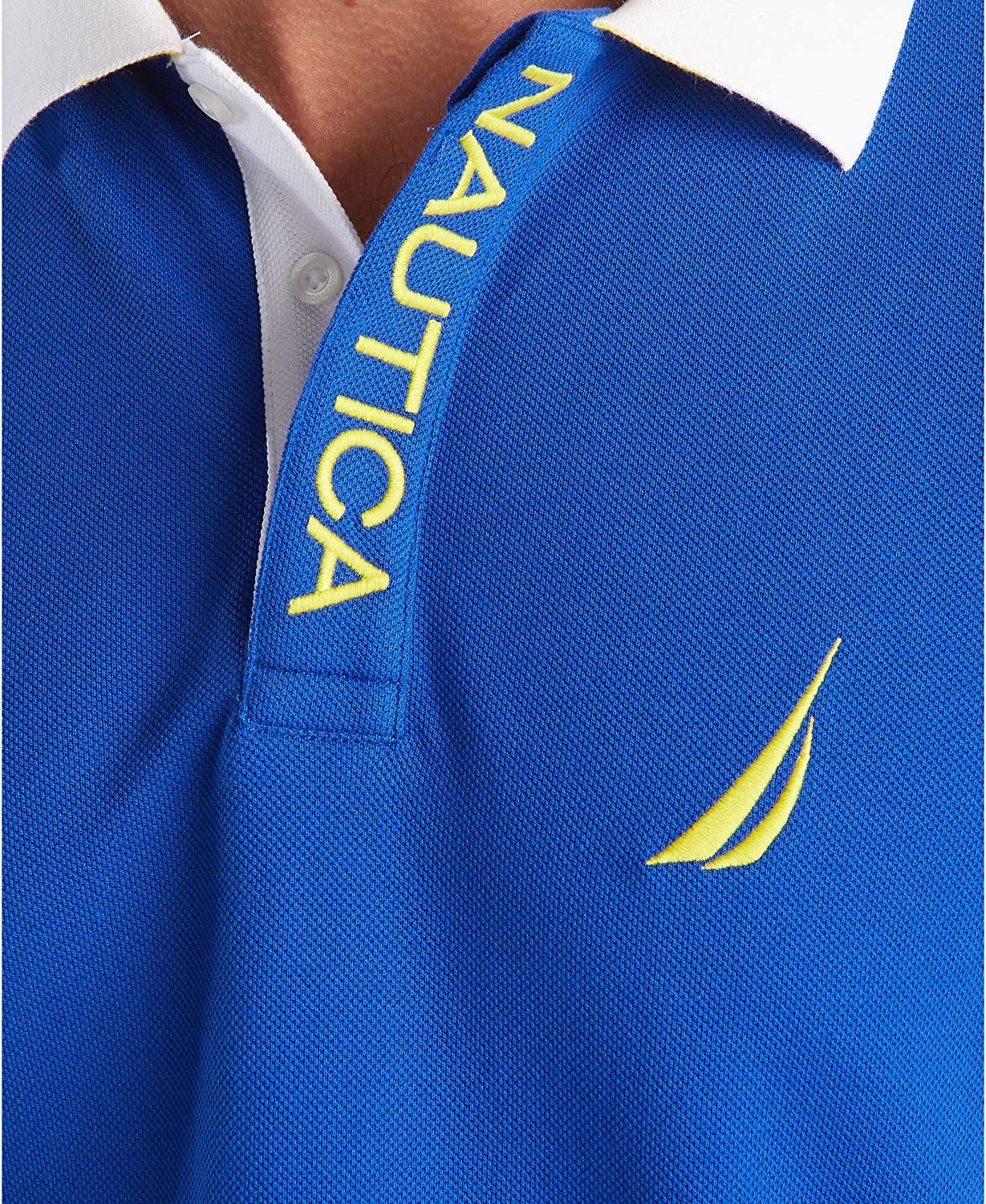 Nautica Men's Short Sleeve Color Block Performance Pique Polo Shirt - JOY2ESpree
