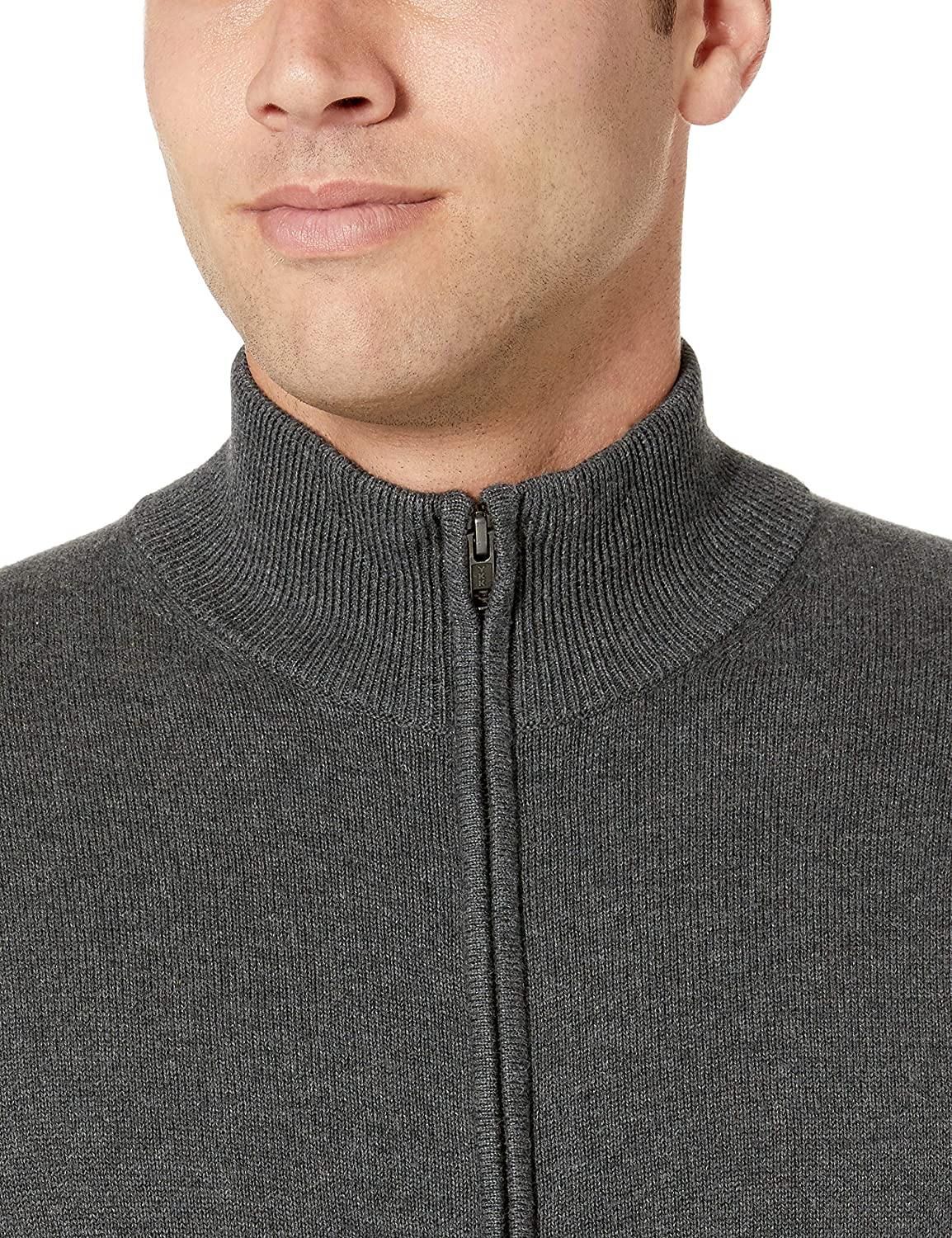Amazon Essentials Men's Full-Zip Cotton Sweater