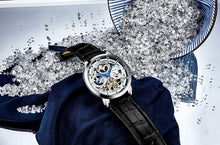 
                        
                          Muat gambar ke penampil Galeri, Stührling Original Mens Watch Stainless Steel Automatic, Skeleton Dial, Dual Time, AM/PM Sun Moon,Genuine Leather Strap 371 Watches for Men Series
                        
                      