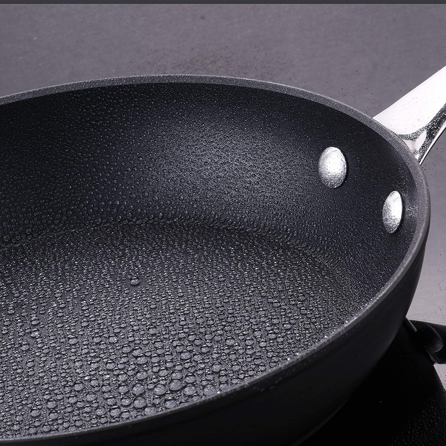 cooper pan Hard Anodized Nonstick Induction Cookware Set,13-Piece Aluminum Pots and Pans Set with Lids, Dishwasher Safe Oven Safe, Black - JOY2ESpree