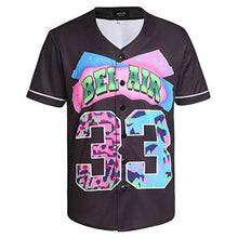 
                        
                          Muat gambar ke penampil Galeri, MOLPE 90s Hip Hop Clothing for Men and Women, Unisex Bel Air 23 Baseball Jersey, Mens Printed Urban Shirts for Party
                        
                      