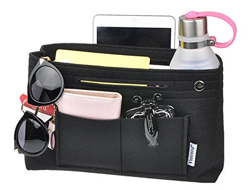 Vercord Felt Tote Handbag Purse Pocketbook Organizer Insert Divider Shaper Bag in Bag