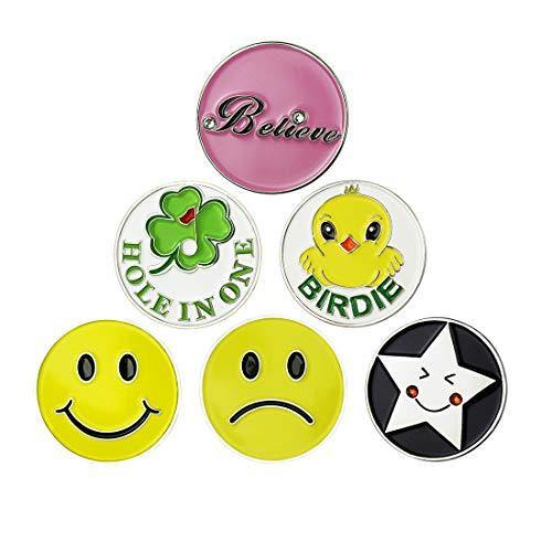 GOLTERS Golf Ball Markers Golf Markers Golf Gifts Clips Pack of 6 - JOY2ESpree