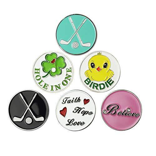 GOLTERS Golf Ball Markers Golf Markers Golf Gifts Clips Pack of 6 - JOY2ESpree