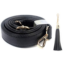 
                        
                          Load image into Gallery viewer, Beaulegan Purse Strap Replacement - Full Grain Microfiber Leather - 59 Inch Long Adjustable for Crossbody Shoulder Bag - 1 Inch Wide, Black/Gold
                        
                      
