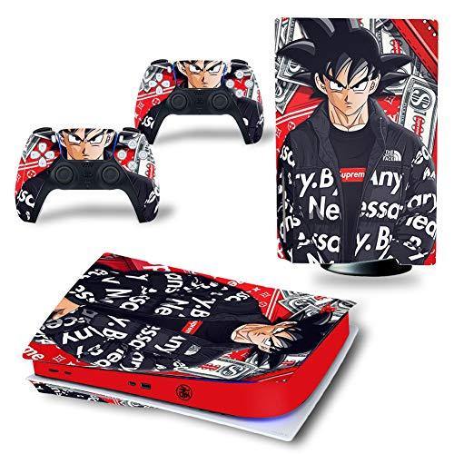 PS5 Console Skin and PS5 Controller Skins Set, Playstation 5 Skin Wrap Decal Sticker PS5 Digital Edition, Goku Anime Decal Kit - JOY2ESpree
