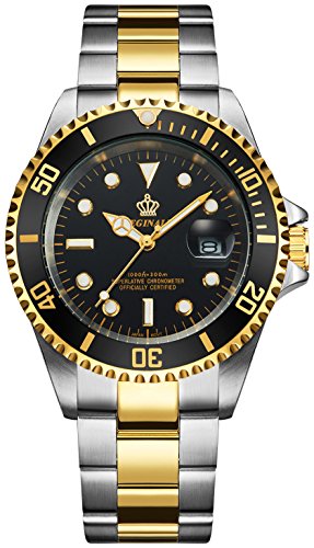 Mens Luxury Watches Ceramic Bezel Sapphire Glass Luminous Quartz Silver Gold Two Tone Stainless Steel Watch