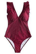
                        
                          गैलरी व्यूवर में इमेज लोड करें, CUPSHE Women's One Piece Swimsuit V Neck Ruched Ruffle Shoulder Swimwear Bathing Suits
                        
                      
