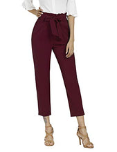
                        
                          Load image into Gallery viewer, Freeprance Women's Pants Casual Trouser Paper Bag Pants Elastic Waist Slim Pockets
                        
                      
