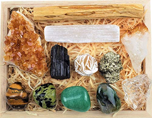 ZATNY Deluxe Healing Crystals in Wooden Box