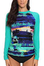
                        
                          將圖片載入圖庫檢視器 CharmLeaks Women's Long Sleeve Rashguard UPF 50 Sun Protection Swimsuit Top Striped Swim Shirts
                        
                      