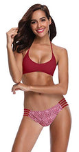 
                        
                          画像をギャラリービューアに読み込む, SHEKINI Women's Floral Printing Cutout Strappy Halter Swimsuits Bikini Suits
                        
                      