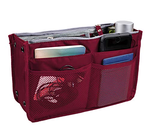 Vercord Updated Purse Handbag Organizer Insert Liner Bag in Bag 13 Pockets Purple Small