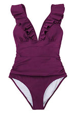
                        
                          Muat gambar ke penampil Galeri, CUPSHE Women's V Neck One Piece Swimsuit Ruffled Lace Up Monokini
                        
                      