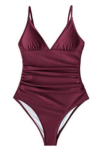 CUPSHE Women's One Piece Swimsuit Tummy Control V Neck Two Piece Bathing Suits - JOY2ESpree