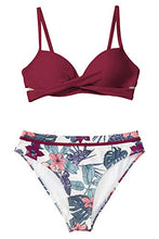
                        
                          Muat gambar ke penampil Galeri, CUPSHE Women's Wrap Top Floral Bottom Bathing Suit Two Piece Sexy Swimsuit
                        
                      