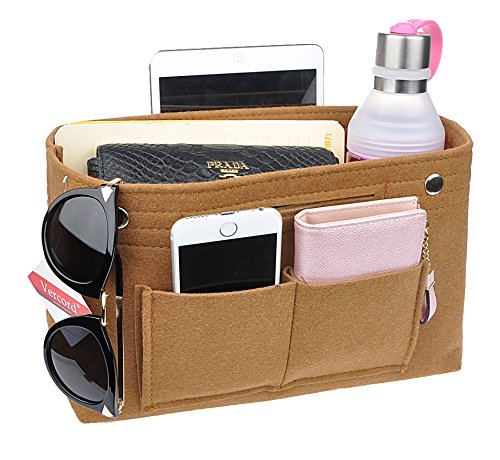 Vercord Felt Tote Handbag Purse Pocketbook Organizer Insert Divider Shaper Bag in Bag
