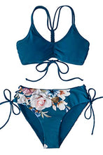 
                        
                          Load image into Gallery viewer, CUPSHE Women's Back Braided Straps Reversible Bottom Strappy Lace Up Bikini Sets
                        
                      