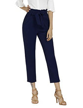 
                        
                          Load image into Gallery viewer, Freeprance Women's Pants Casual Trouser Paper Bag Pants Elastic Waist Slim Pockets
                        
                      