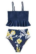 
                        
                          Muat gambar ke penampil Galeri, CUPSHE Women's High Waist Bikini Swimsuit Ruffle Smock Floral Print Two Piece Bathing Suit
                        
                      