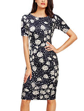 
                        
                          Load image into Gallery viewer, FORTRIC Women Printing Church Business Office Work Elegant Bodycon Pencil Dress
                        
                      