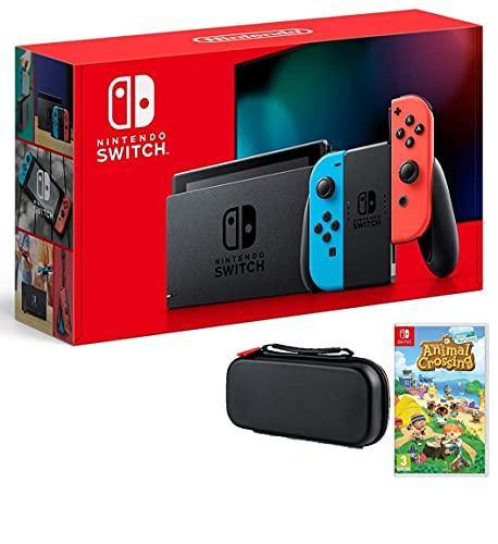 Nintendo Switch Bundle w/Game & Case: Nintendo Switch Animal Crossing New Horizons Edition 32GB Console - JOY2ESpree