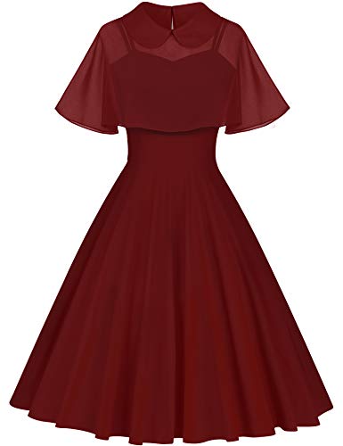 GownTown Women's 1950s Cloak Two-Piece Cocktail Dress