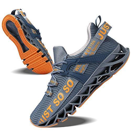 JSLEAP Mens Running Shoes Walking Non Slip Blade Type Sneakers