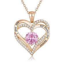
                        
                          Cargar imagen en el visor de la galería, CDE Forever Love Heart Women Necklace 925 Sterling Silver Rose Gold Plated Birthstone Pendant Necklaces for Women - JOY2ESpree
                        
                      