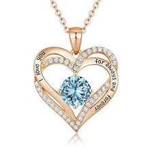 
                        
                          Cargar imagen en el visor de la galería, CDE Forever Love Heart Women Necklace 925 Sterling Silver Rose Gold Plated Birthstone Pendant Necklaces for Women - JOY2ESpree
                        
                      