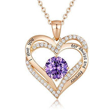 
                        
                          Cargar imagen en el visor de la galería, CDE Forever Love Heart Women Necklace 925 Sterling Silver Rose Gold Plated Birthstone Pendant Necklaces for Women - JOY2ESpree
                        
                      